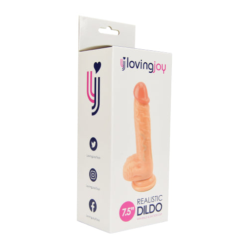 Loving Joy Realistische Dildo met ballen en zuignop 19cm