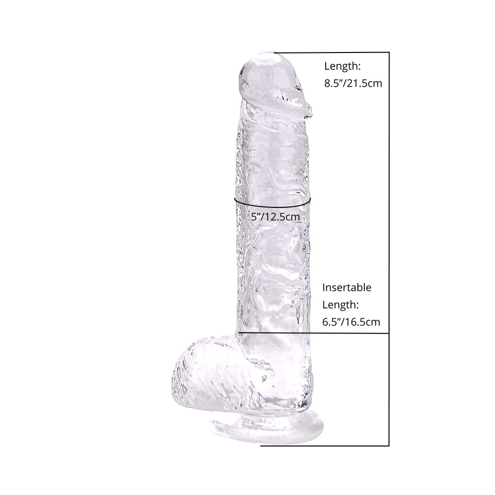 Loving Joy 21.5 cm Dildo with Balls Clear