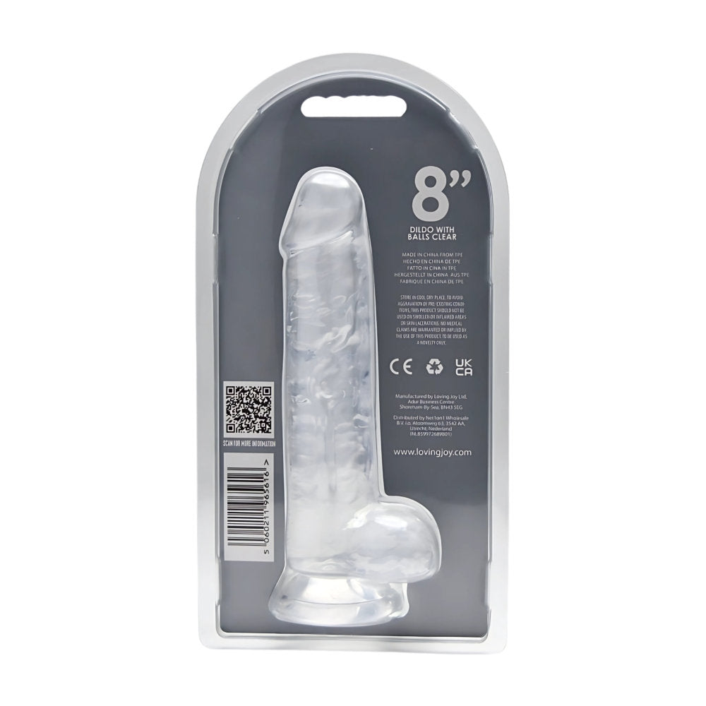 Loving Joy 21.5 cm Dildo with Balls Clear