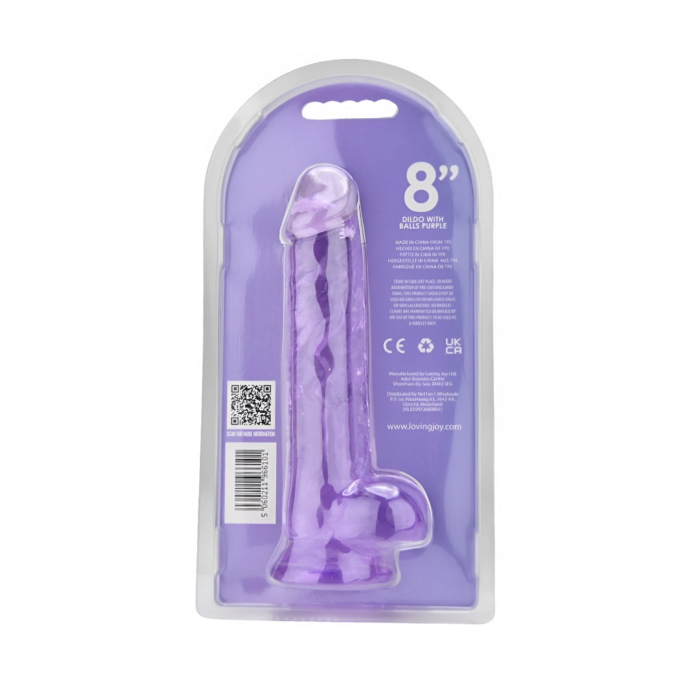 Loving Joy 21,5cm Dildo met Ballen Paars