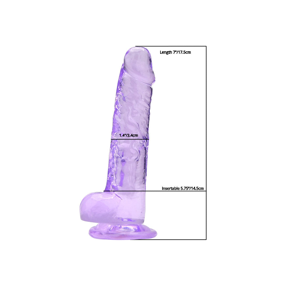 Loving Joy 19cm Dildo met Ballen Paars