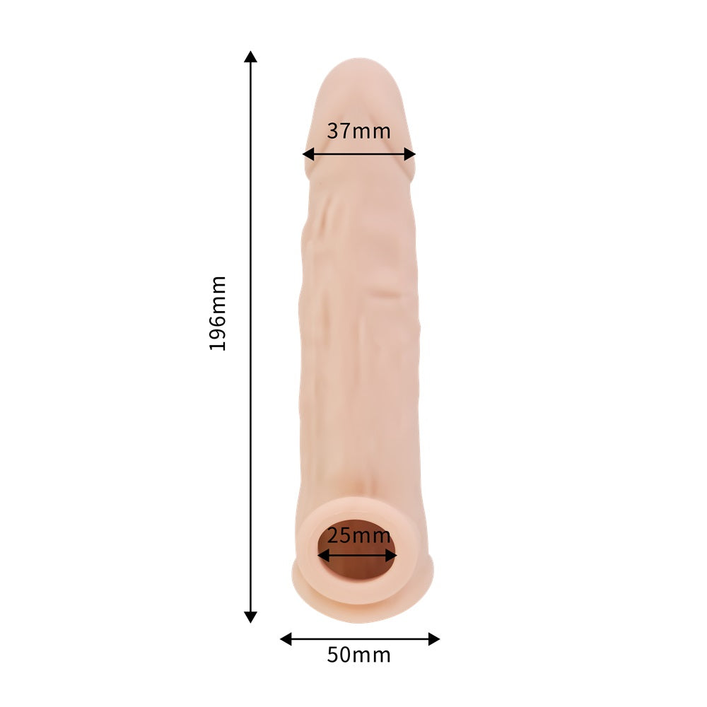 Rev-Sleeves 20cm realistische siliconen penis verlenghuls