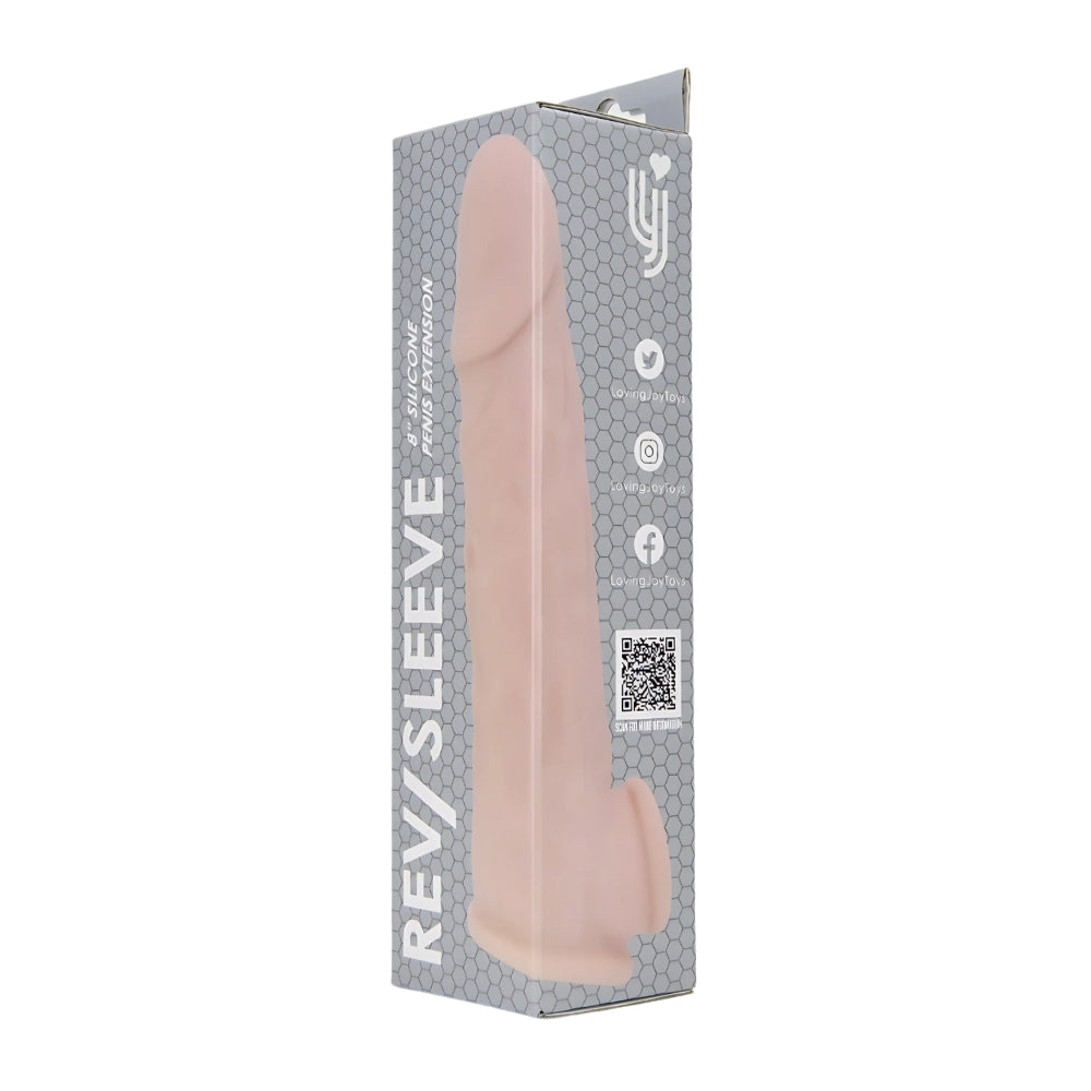 Rev-Sleeves 20cm realistische siliconen penis verlenghuls