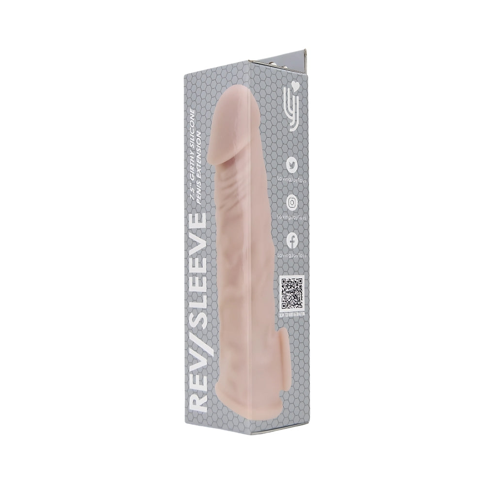 Rev-Sleeves 19cm  Girthy Realistische Siliconen Penis Uitbreiding Sleeve