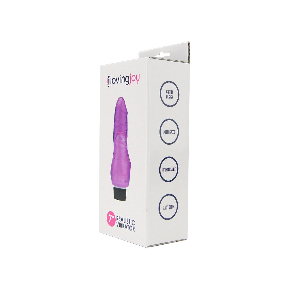 Loving Joy 18 cm Realistic Vibrator Purple