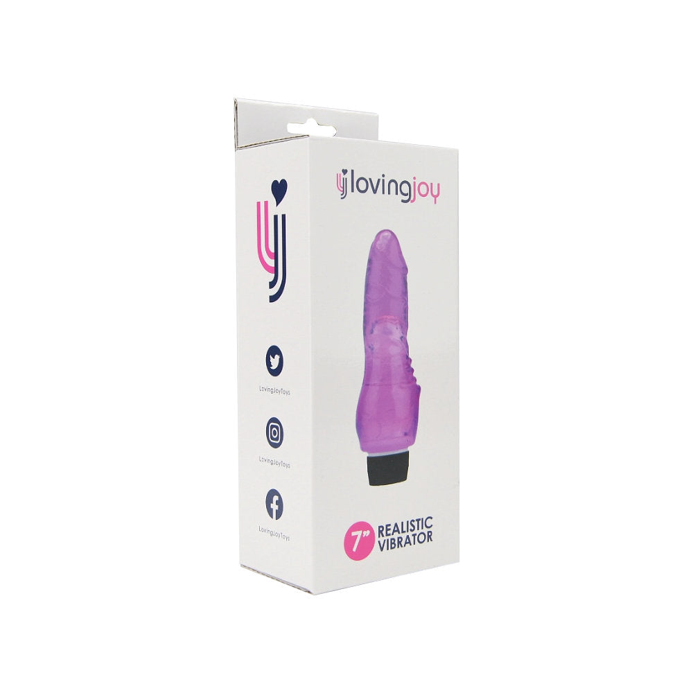 Loving Joy 18 cm Realistic Vibrator Purple