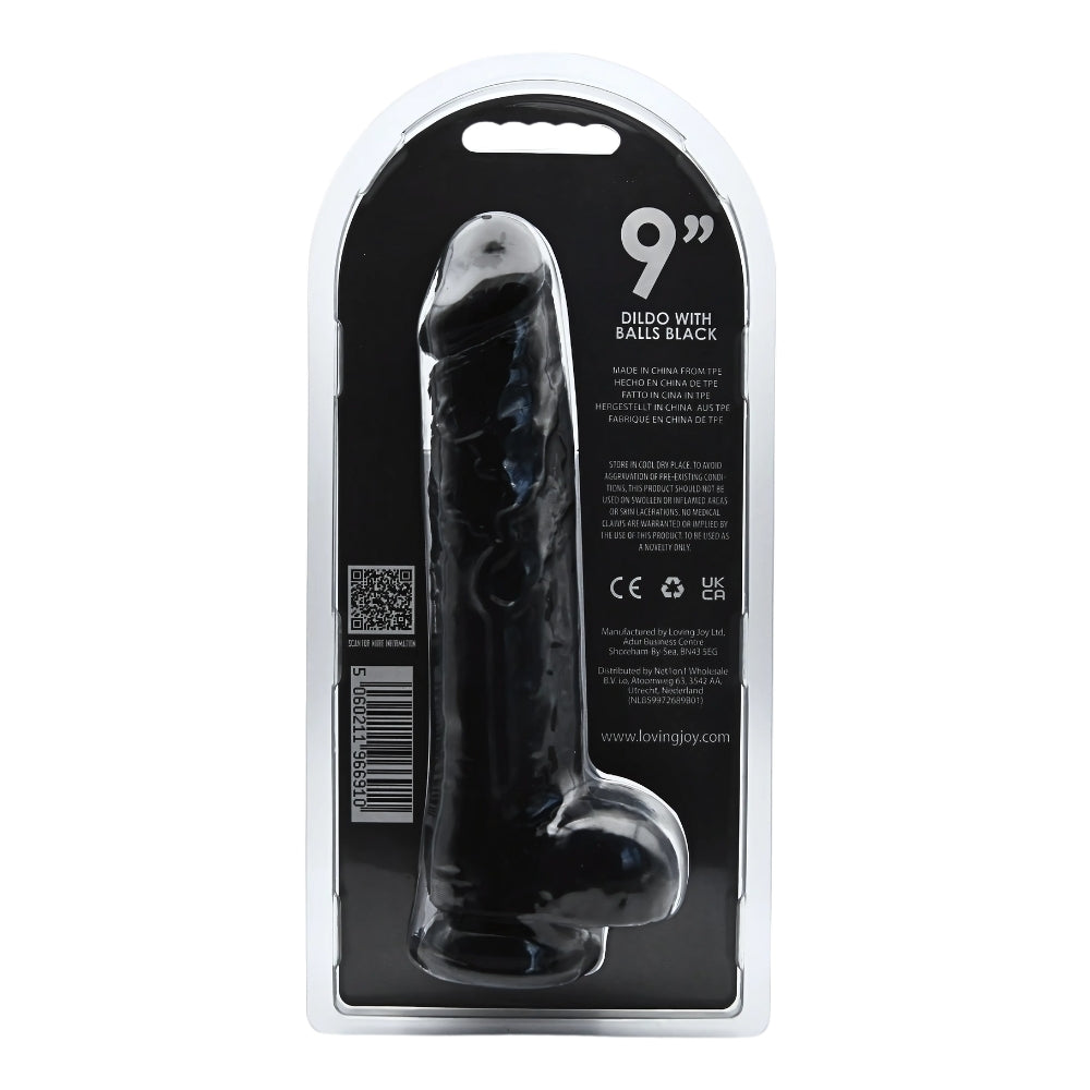 Loving Joy 24cm  Dildo met Ballen Zwart