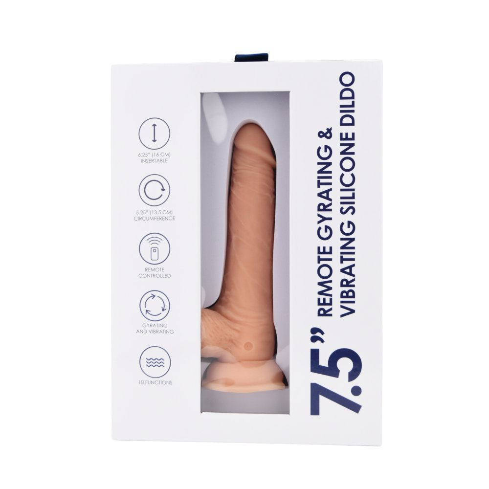 Loving Joy 7.5" Remote Gyrating &amp; Vibrating Silicone Dildo