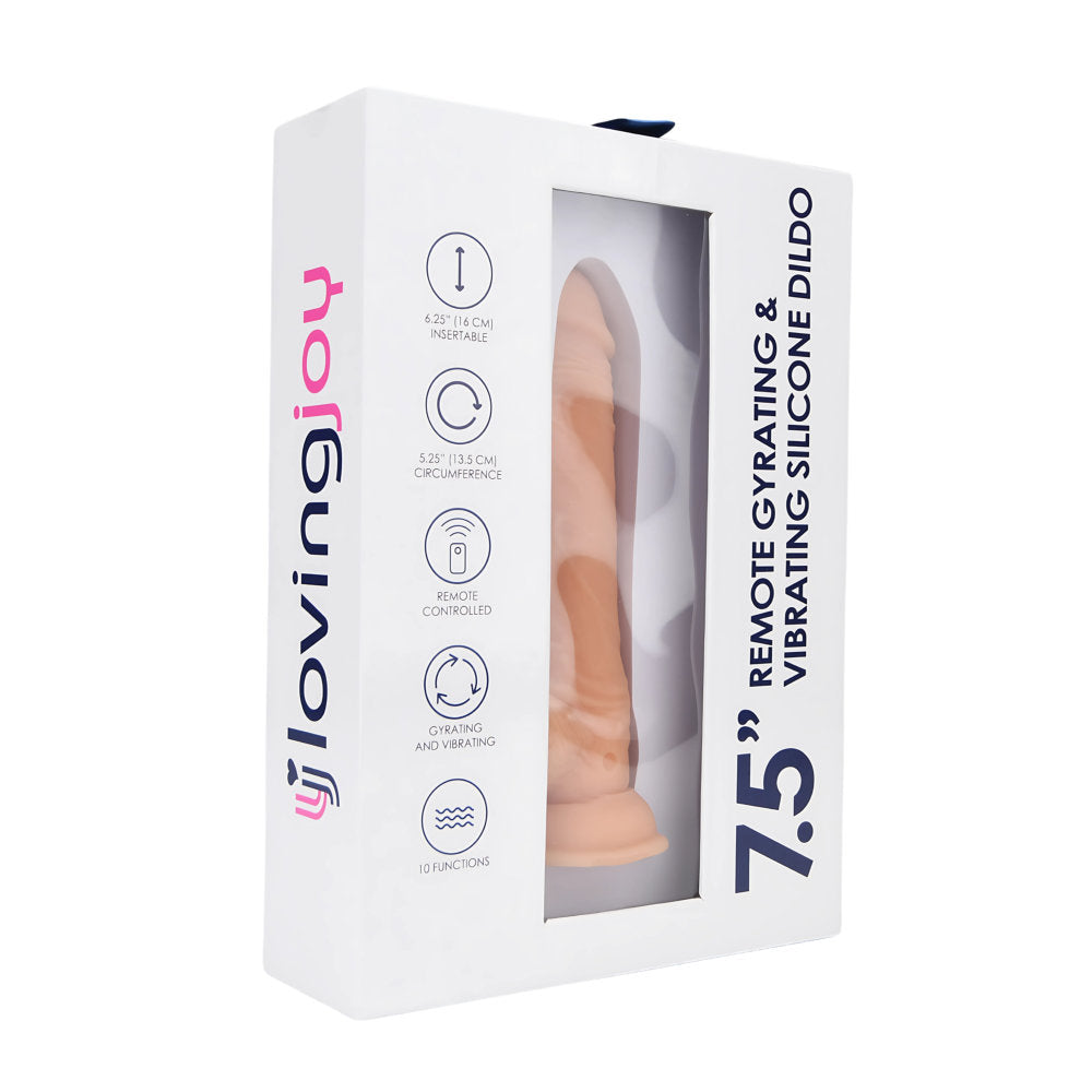 Loving Joy 7.5" Remote Thrusting &amp; Vibrating Silicone Dildo