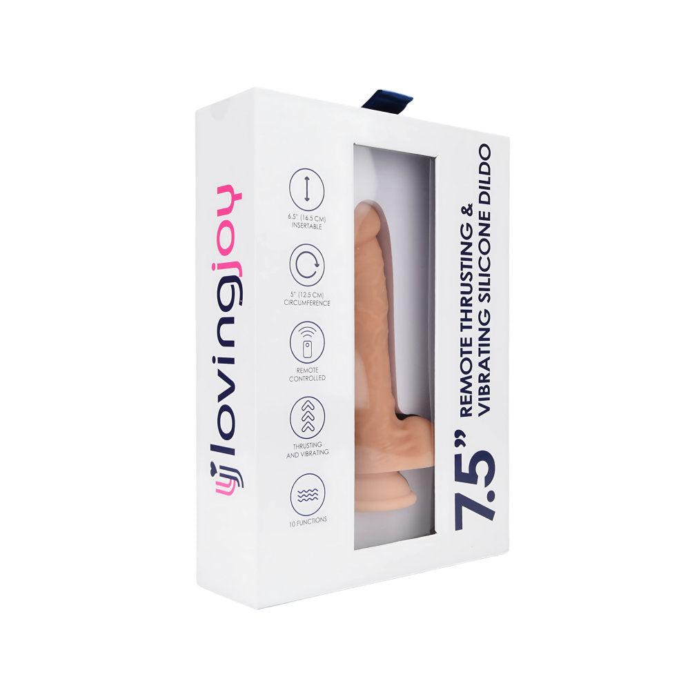 Loving Joy 7.5" Remote Gyrating &amp; Vibrating Silicone Dildo
