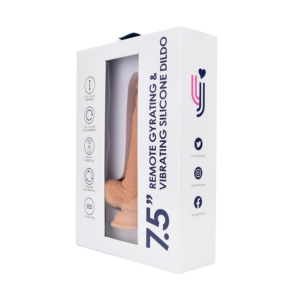 Loving Joy 7.5" Remote Thrusting &amp; Vibrating Silicone Dildo