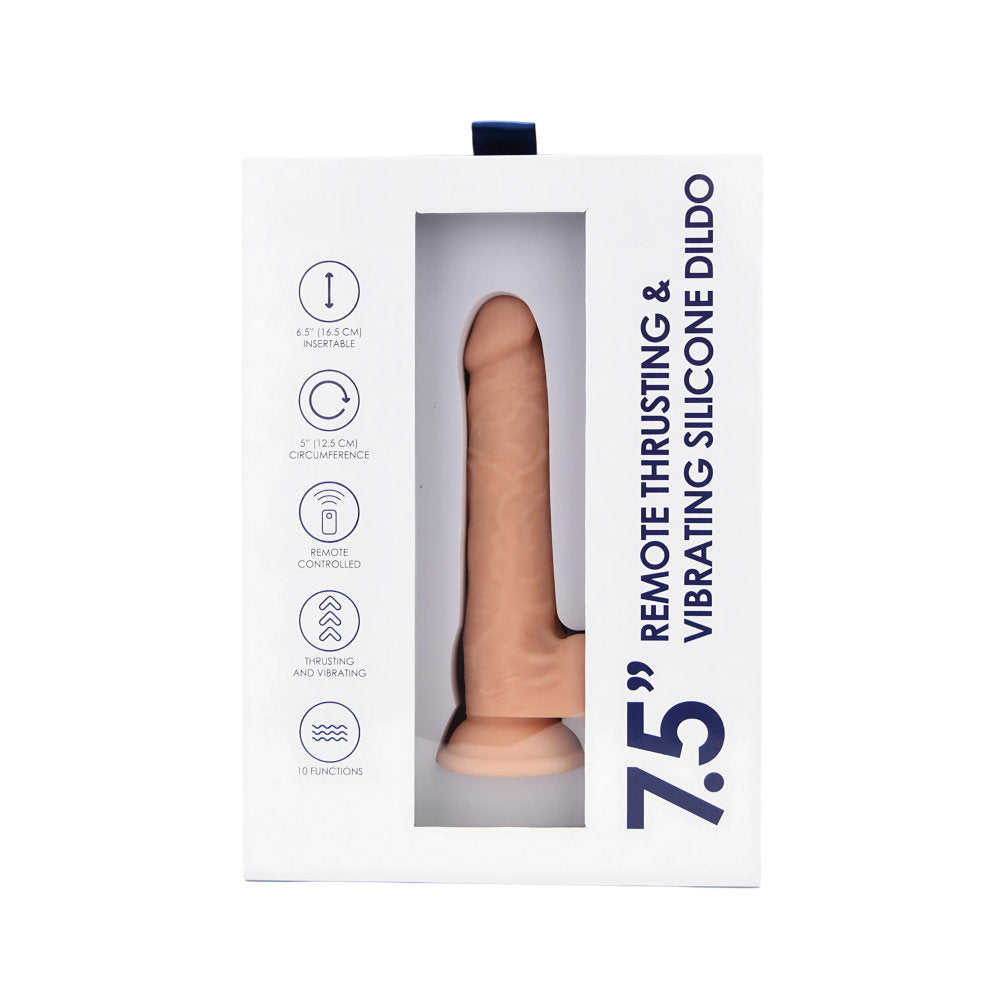 Loving Joy 7.5" Remote Thrusting &amp; Vibrating Silicone Dildo