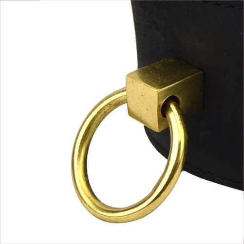 Bound Noir Nubuck lederen kraag met O-ring